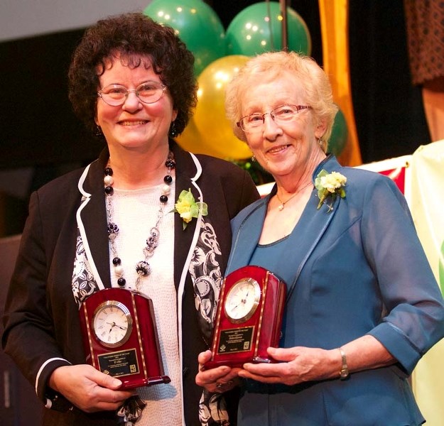 TWO INCREDIBLE CITIZENS &#8211; Helen Kieran (left) and Vi Oko right share a laugh after the announcement of them both winning the Volunteer Citizen of the Year Award.