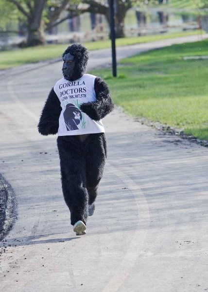 NO MONKEY BUSINESS – Raemonde Bezenar of St. Albert has been training in the city for a charity run called the International Peace Marathon. It takes place Sunday in Kigali