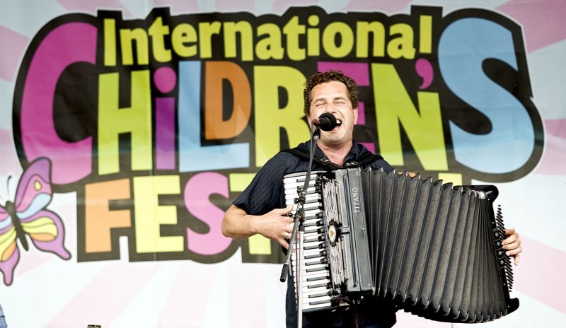 All TOGETHER – Allez Quest was among the performers on hand for the kickoff of the Children&#8217;s Festival afternoon with a crowd of students from Father Jan School.
