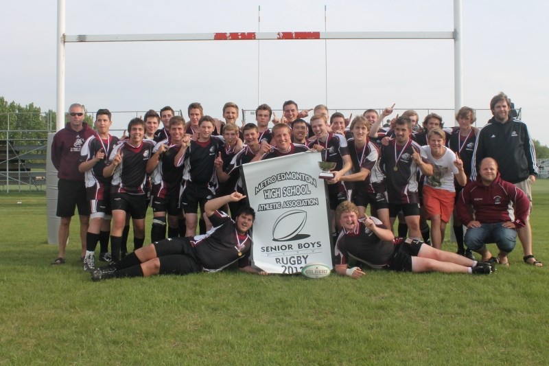 RUGBY CHAMPIONS &#8211; The Bellerose Bulldogs defeated the O&#8217;Leary Spartans 24-17 in Thursday&#8217;s city conference final at Ellerslie Rugby Park for their seventh