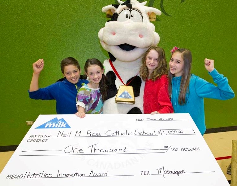 AWARD WINNERS – Neil M. Ross Catholic School is one of seven Alberta schools to receive the 2013 Nutrition Innovation Award for its commitment to educating students about