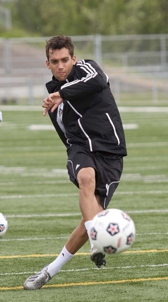 BALL STRIKER &#8211; FC Edmonton midfielder Shaun Saiko got his kicks in during Saturday&#8217;s training session at Riel Recreation Park. The St. Albert born