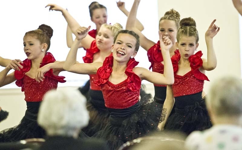 TUNING UP – Students from Zero Gravity Dance perform at Rosedale Assisted Living in St. Albert in preparation for their July trip to Disneyland