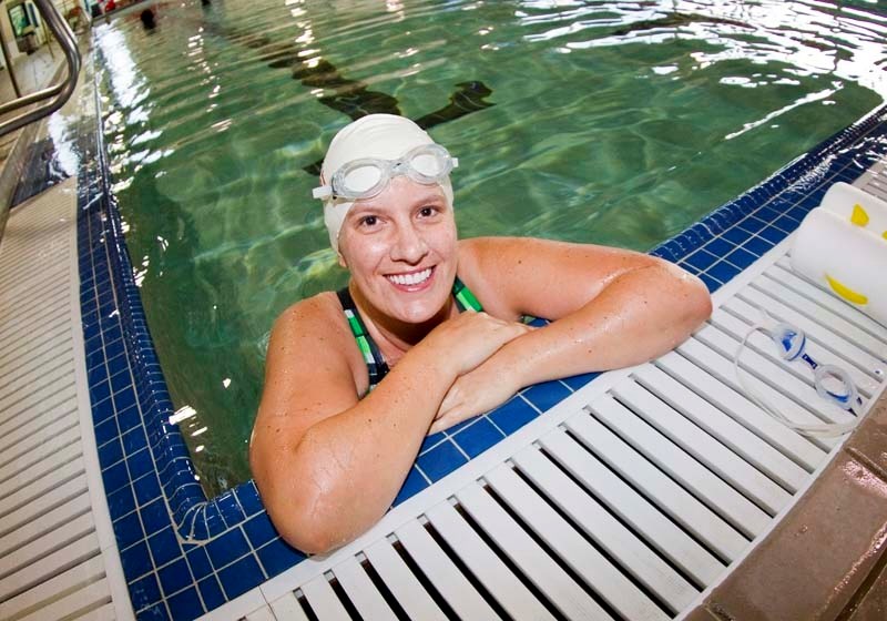 NEWBIE TRIATHLETE – Heide Buckley of St. Albert is taking part in the Kick STARRT triathlon clinics at Fountain Park Recreation Centre.