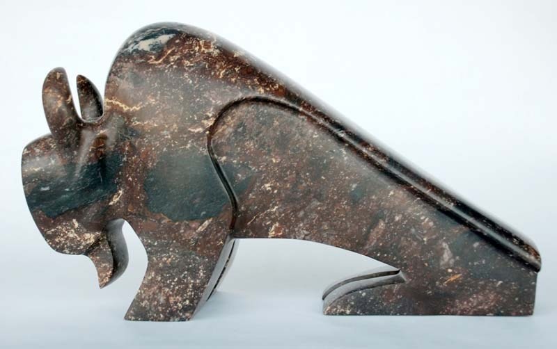 WONDERSTONE CARVING – Considerate Baby Bison by artist Jason Carter.