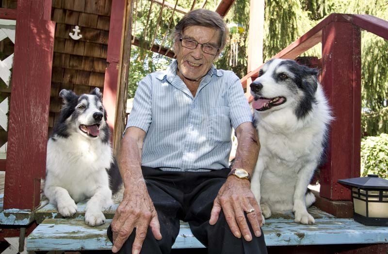 Grahame Allen and his two Border Collies