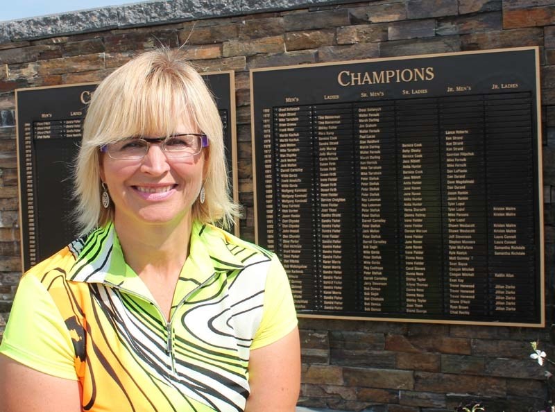 QUEEN OF THE LINKS &#8211; Sandra Fisher&#8217;s name is engraved on the Sturgeon Valley Golf &amp; Country Club&#8217;s Champions Wall of Fame 20 times as the ladies&#8217;