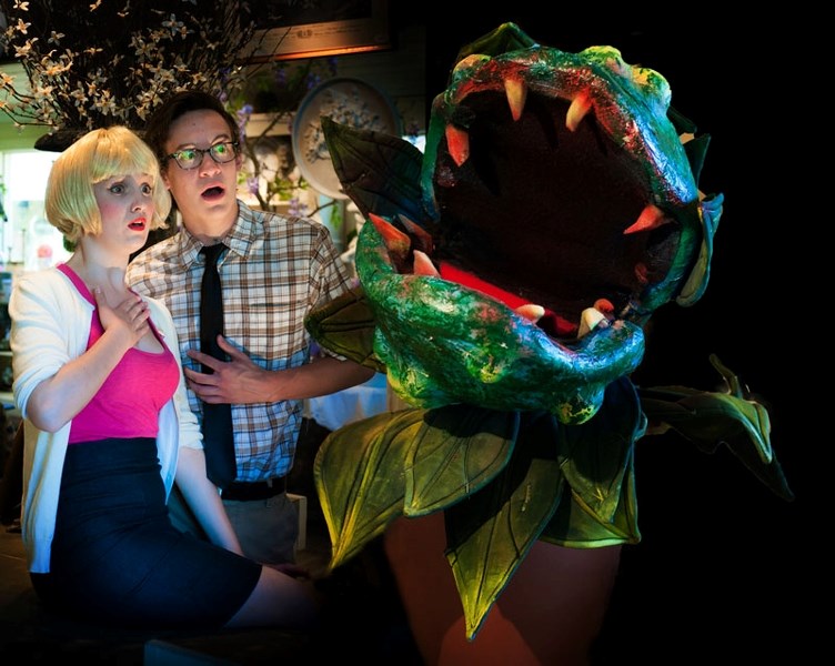LITTLE SHOP OF HORRORS –Seymour (Dylan Rosychuk) and Audrey (Krista Skwarok) are perfectly cast for their roles.