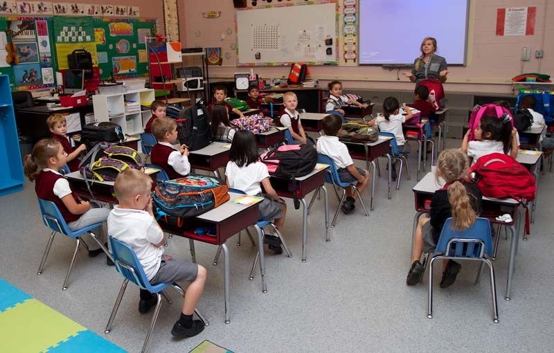 TIGHT QUARTERS – Delayed delivery of portables to Elmer S. Gish School has led to some cramped classrooms.