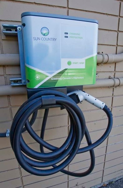 PLUG IN – The City of St. Albert has installed its first public electric vehicle charging station behind the economic development building at Sir Winston Churchill Avenue and 