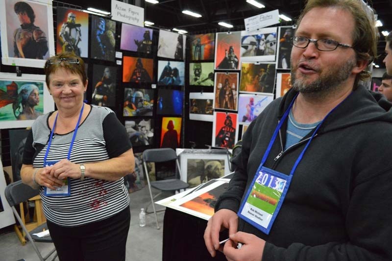 PHOTO ART – St. Albert artist Rob Weaver had plenty on display Saturday at the Edmonton Comic Expo. His mom Laraine pitched in and helped out.
