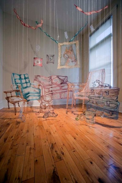 HOME AND HEARTH – Amanda McCavour produces what she calls &#8220;thread renderings&#8221; of current and former homes of hers.