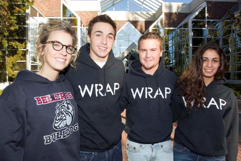 BELLEROSE WRAP – Krysta Wosnack (left) is the co-ordinator of the Bellerose WRAP program. Also pictured are participating students Ross (last name withheld)