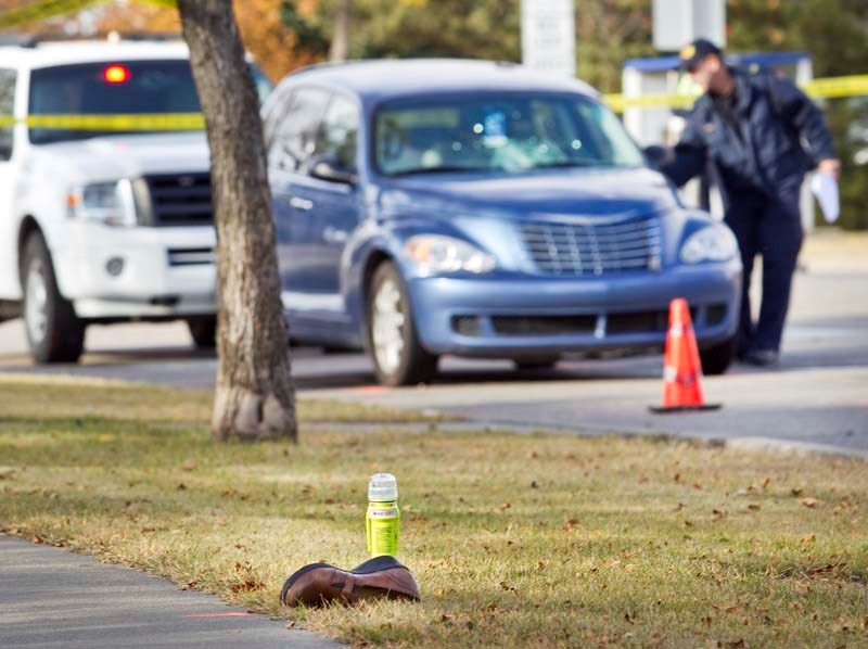 PEDESTRIAN KILLED &#8211; An 85-year-old woman died Monday morning after being hit by a car while crossing the street on Boudreau Road across from the Sturgeon Community
