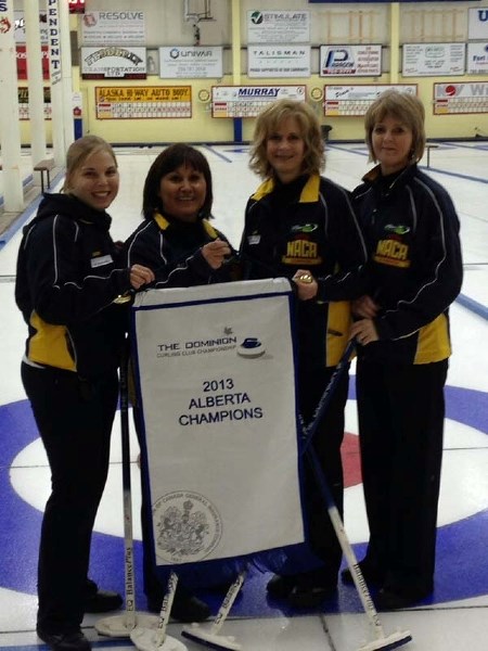 PROVINCIAL CHAMPIONS &#8211; The St. Albert rink of (L-R) Lauren Jenkyns