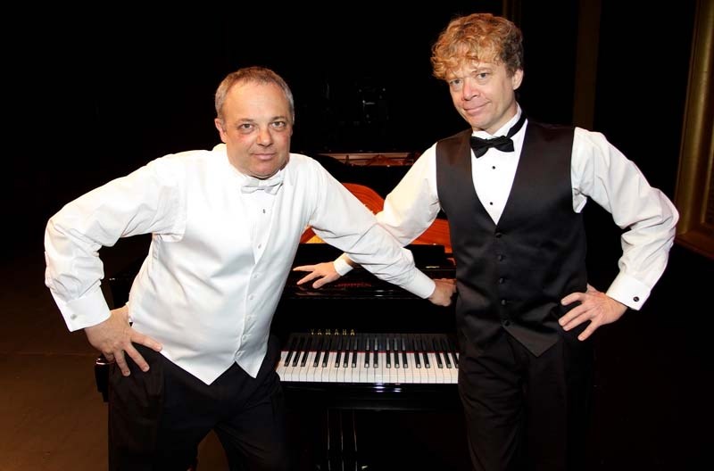 PIANO HANDS – Richard Greenblatt (left) and Ted Dykstra win hearts around the world with their co-creation 2 Pianos 4 Hands