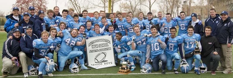 GRIDIRON GLADIATORS &#8211; The Paul Kane Blues are the 2013 Miles conference champions in metro Edmonton high school football after throttling the Ardrossan Bisons 44-14 in