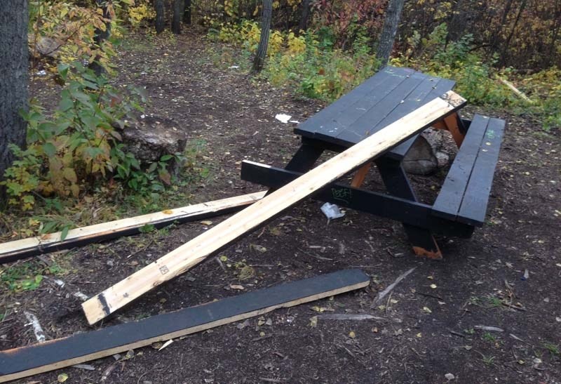 VANDALISM VICTIM – The outdoor classroom at Sturgeon Heights School has been the target of repeated vandalism in the last three months.