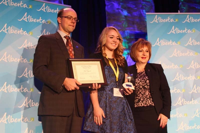 ST. ALBERT&#8217;S STAR – Asst. Deputy Minister Shannon Marchand and Alberta Culture Minister Heather Klimchuk presented Katie Fitzgerald with the 2013 Stars of Alberta