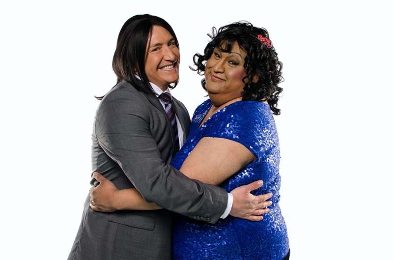 ODD COUPLE – Howie Miller (right) and Sheldon Elter are Delmer and Marta in the show of the same name