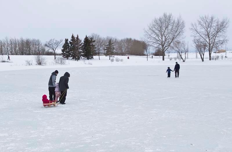 ICE SAFE – The city officially opened Lacombe Lake to skating on Dec. 24.