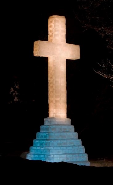 FROZEN MAJESTY – The ice cross on Fawcett Crescent.