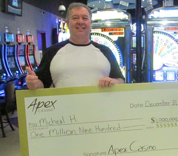 BIG PAYOFF – Michael Huppe won a little more than $1 million from a video lottery terminal at the Apex Casino on Tuesday.