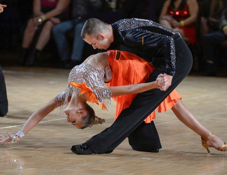 LOCAL DANCERS – Victoria Metera and Marc Pinco perform a Latin dance at the Rocky Mountain Dancesport Grand Prix competition in Calgary last November. The pair will compete