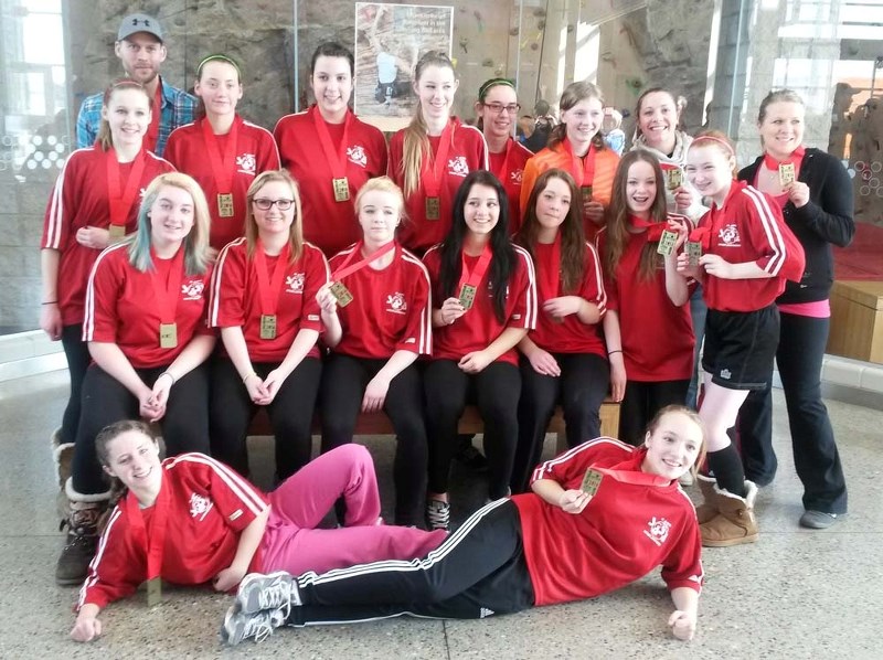 GOLD MEDALLISTS &#8211; The St. Albert Devils finished first overall in the U16 girls&#8217; group C division at the Alberta Intercities Indoor Soccer Championships in