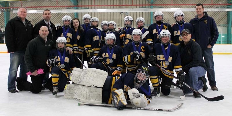 SILVER MEDALLISTS &#8211; The St. Albert Hit are the 2014 Hockey Alberta peewee A female provincial silver medallists after losing the final 2-0 to Sherwood Park. The Hit