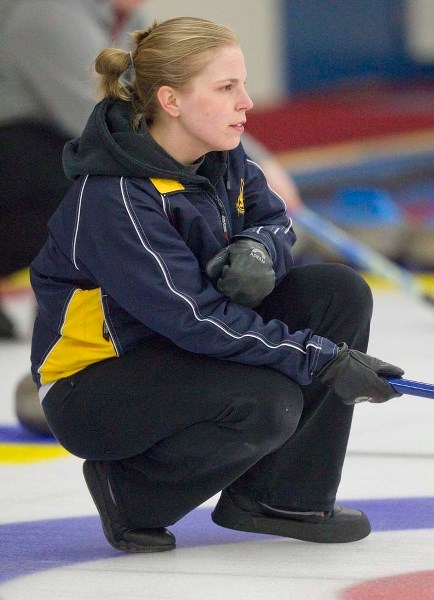 CALLING THE SHOTS &#8211; Lauren Jenkyns skipped her St. Albert rink to victory in Wednesday&#8217;s final at the Edmonton and area Tournament of Champions. Her draw for five 