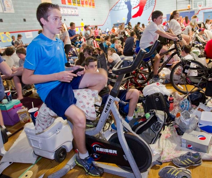 PEDAL PAL – The Juvenile Diabetes Research Foundation and Vincent J. Maloney school recently collaborated for an all-day Cyclebetes Spin-A-Thon. The third annual event saw 50 