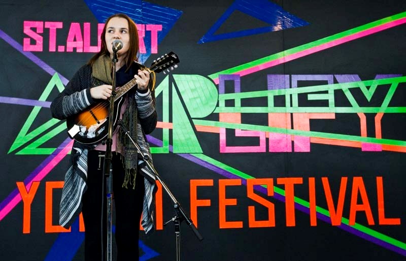CREATIVE YOUTH – Singer-songwriter Ella Coyes performs Tuesday at an event to launch the upcoming Amplify Youth Festival