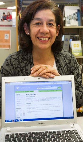 GOOD ADVICE – Margarita Cameron is offering new services for newcomers on Tuesdays and Thursdays at the St. Albert Public Library