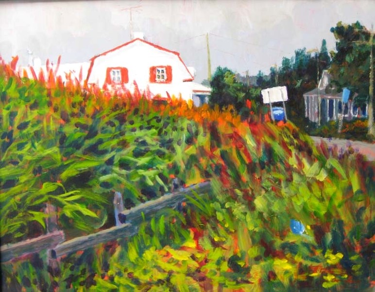 SIDE BY SIDE – Artist Father Douglas painted this Quebec scene