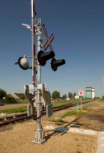 ON GUARD – A new controlled crossing at Meadowview Drive is one of many steps required to bring in a train whistle cessation bylaw.