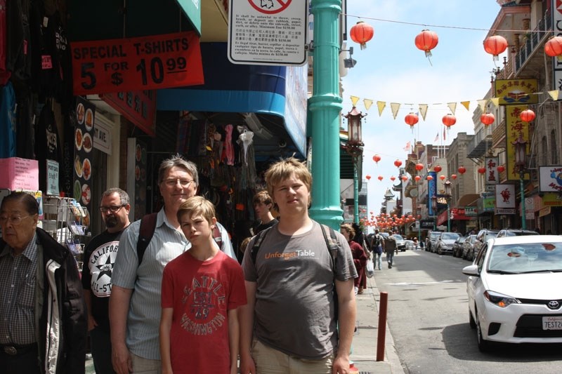 FAMILY HOLIDAY – Members of the Haines family take a time out from sightseeing in San Francisco to grudgingly pose for a photo.