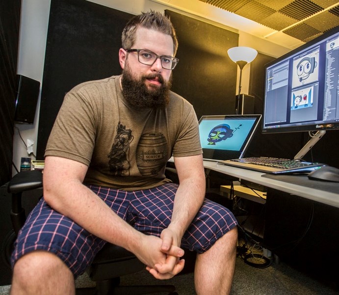 Riley Beach at his home studio.