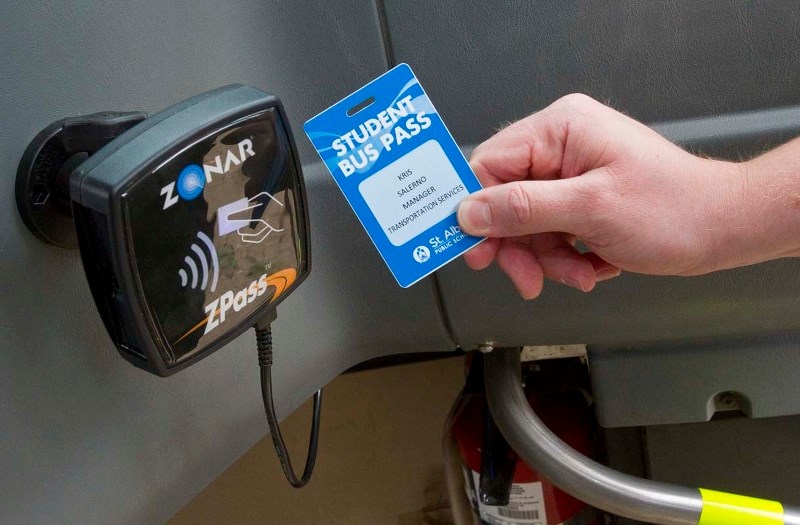 TICKET TO RIDE – GSACRD and St. Albert Public Schools have installed new electronic bus pass readers to accompany the new cards being issued to all St. Albert students who