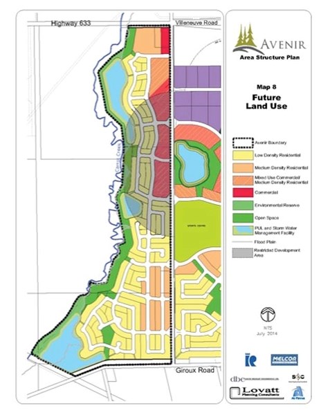 This map shows the proposed Avenir development.