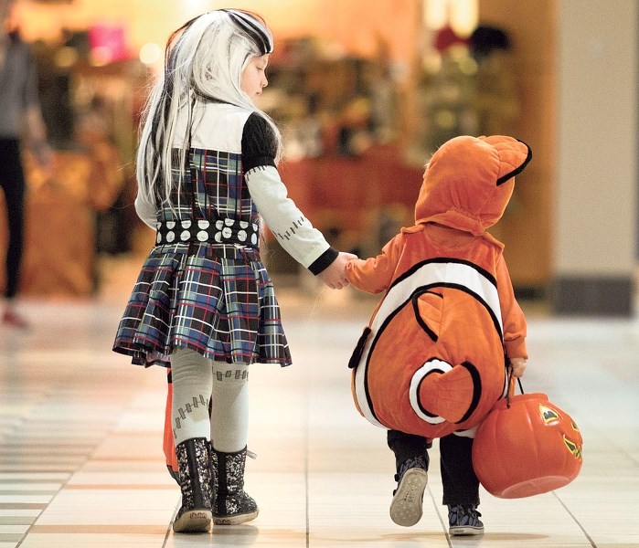 TRICK OR TREAT – Abigail and her brother Matthew Lawes