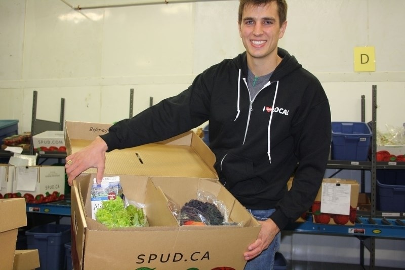 Corbin Bourree runs the newly opened Spud.ca location in Edmonton. Trial promotions have introduced the grocery home delivery service to many St. Albert homes.