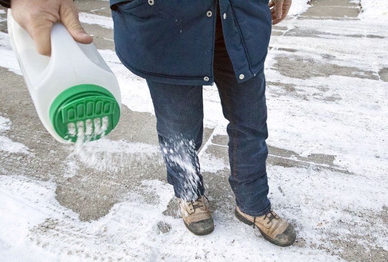 SALTY SOLUTION – City residents typically use salt to melt ice