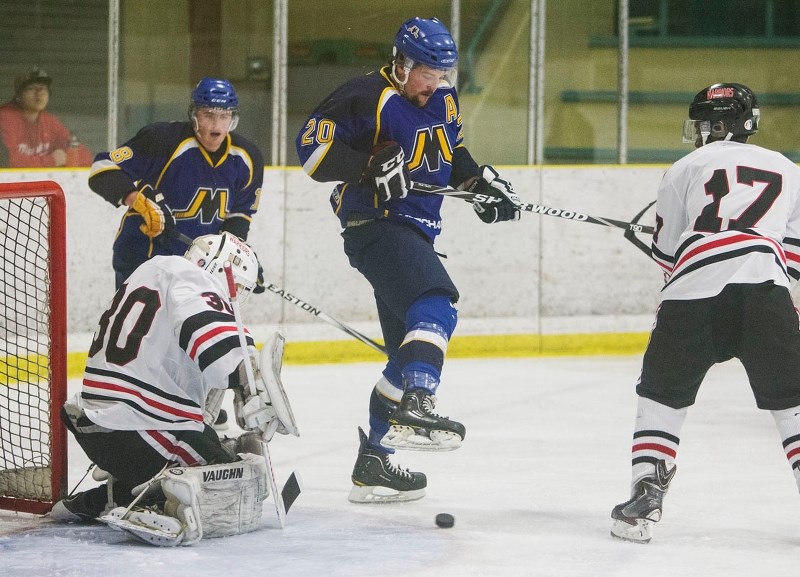 HOME ICE ADVANTAGE – Assistant captain Taylor Wiebe and the St. Albert Merchants have a leg up on visiting teams this season with a 7-0 record at Akinsdale Arena. Friday the