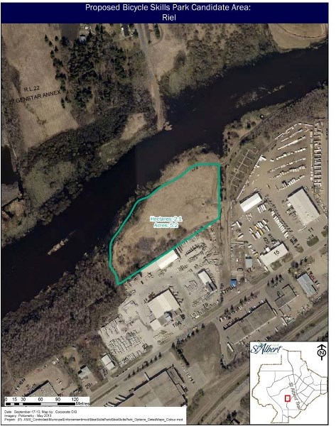 The site in Riel selected for a mountain bike skills park.