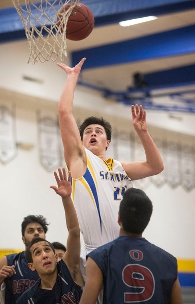 GUNNER – Andrew Salcedo of St. Albert Skyhawks gets a shot away against the Lillian Osborne Legends in last week&#8217;s metro Edmonton division two pool B game at the