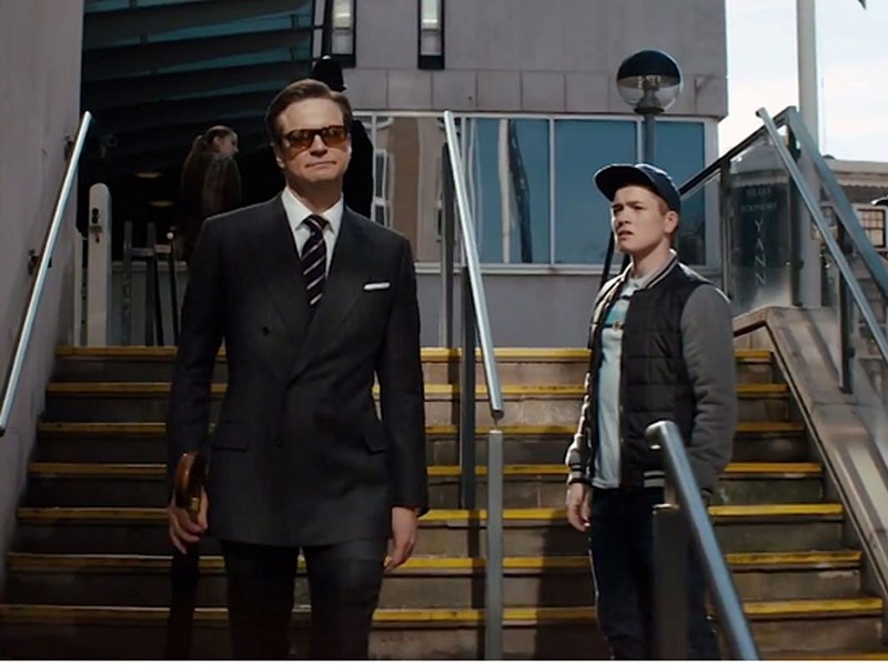 Colin Firth trains protégé Taron Egerton to become a superspy in Kingsman: The Secret Service.