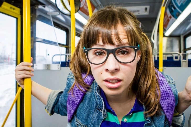Mari Chartier stars as Birdie in Birdie on the Wrong Bus opening Tuesday at C103