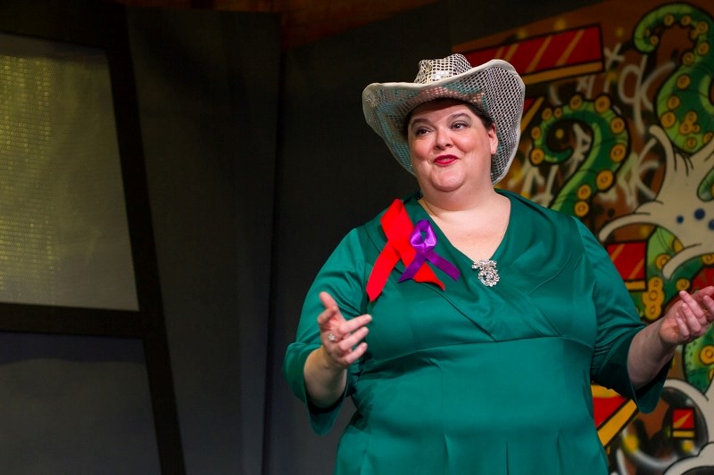 Former St. Albert resident Catherine Wenschlag dons her acting spurs to play all the female roles in Walterdale Theatre&#8217;s production of Jeffrey debuting tonight for a