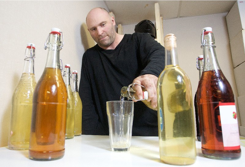 Tyson Schymizek and his mead products